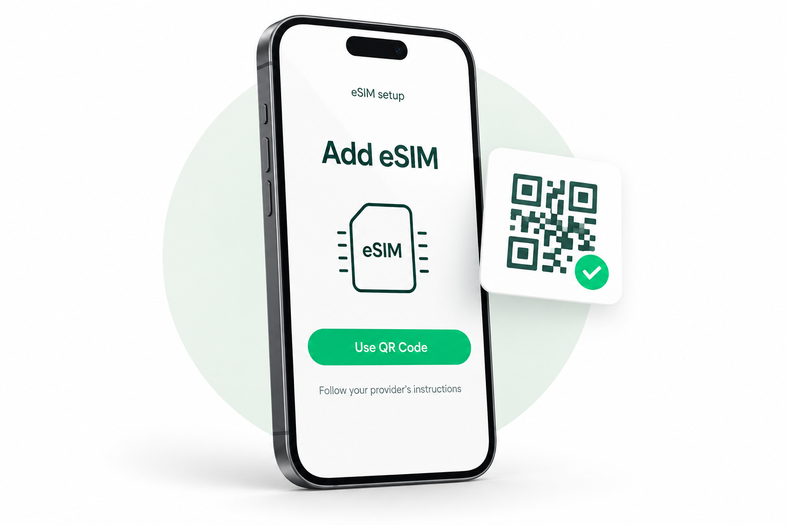 Install eSIM on iPhone: illustrated Add eSIM setup screen